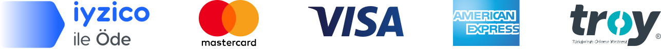 iyzico ile Öde, Mastercard, Visa, American Express ve Troy ile güvenli ödeme